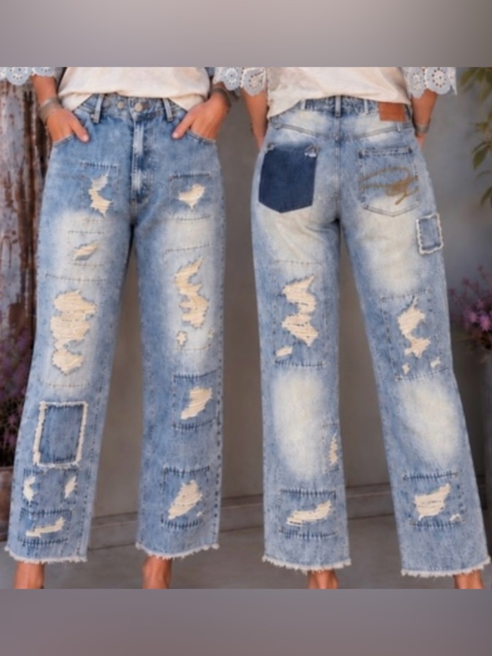 🔥BRAND NEW Endless Love Jeans - Jaded Gypsy - Light Blue Distressed Adjustable